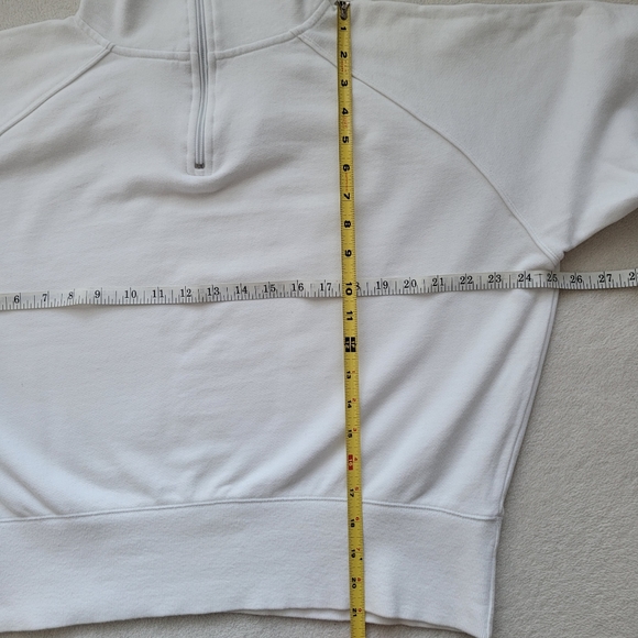 Sport 1/4 Zip Mock Neck Wide Sweatshirt EUC Women's Medium White | SKYR - Picture 2 of 9